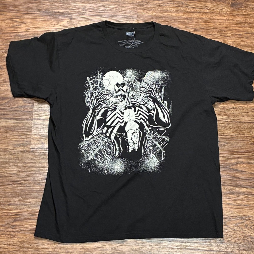 Marvel Venom Symbiote Graphic T-Shirt Men's Large Black Comic Tee